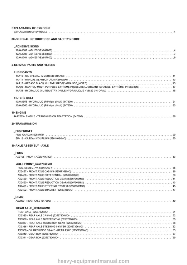 Gehl ATJ60 E RC 4RD S1 Mobile Elevating Platform (647800) Parts Manual PDF Download