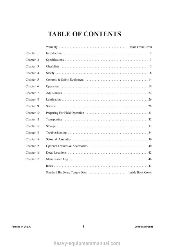Gehl BU 980 Forage Box Operators Manual 907591A 1998