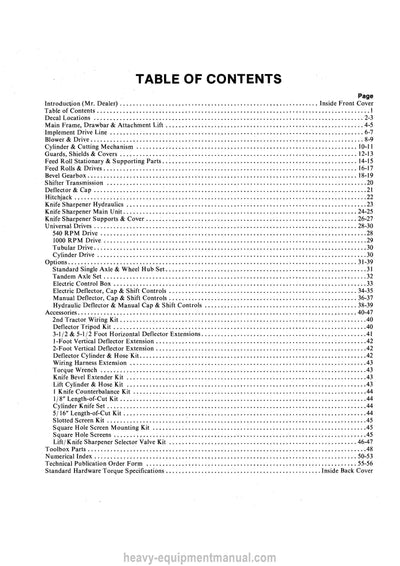 Gehl CB760 Forage Harvester Service Parts Manual Download PDF