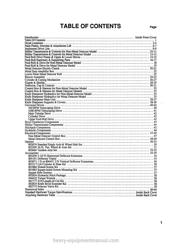 Gehl CB860 Forage Harvester Service Parts Manual 904076
