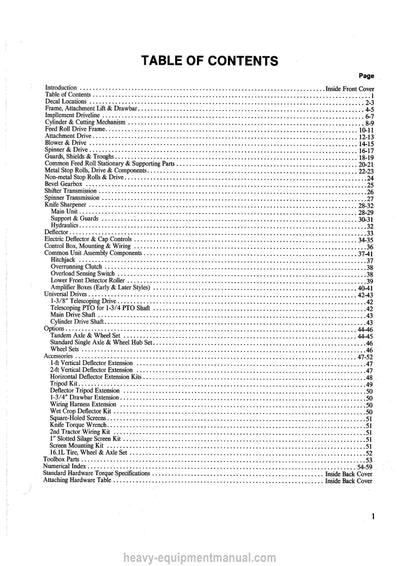 Gehl CB 1260 Forage Harvester Service Parts Manual 903628A 1986