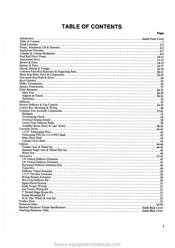 Gehl CB 1260 Forage Harvester Service Parts Manual 903628A 1986