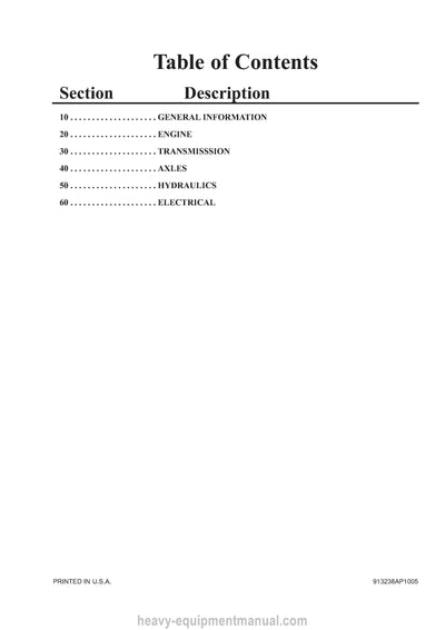 Gehl CT6-18 Turbo CT6-18 Telescopic Handler (913238) Service Repair Manual PDF