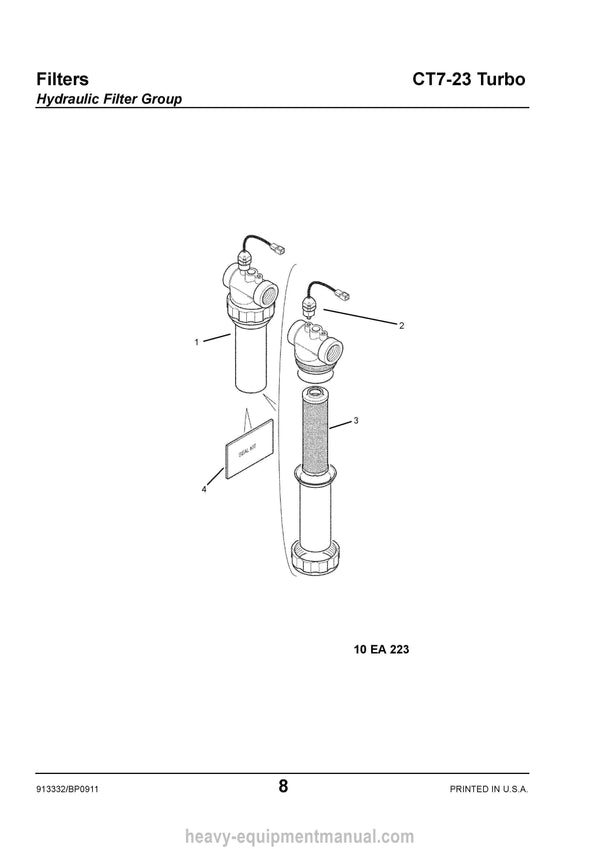 Gehl CT7-23 Turbo Telescopic Handler (913332B) Parts Manual SN 263524 and Up 