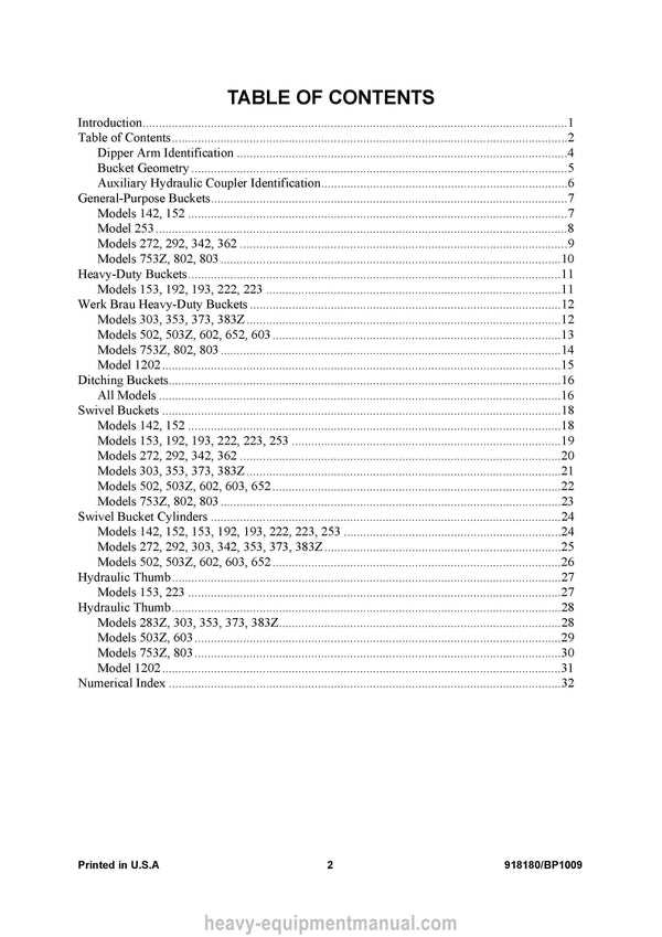 Gehl Compact Excavator Attachment Parts Manual 918180B 2009