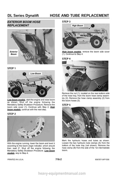 Gehl DL6, DL7, DL8, DL9, DL10, DL11, DL12 Dynalift Telescopic Handler Service Manual 907871B