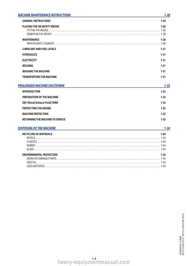 Gehl GCT 3-14 36Y ST5 S1 GCT 3-14 PLUS 36Y ST5 S1 Telehandler Operator Manual 52738295B