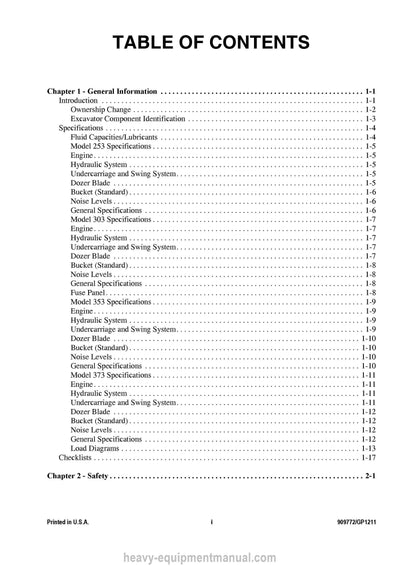 Gehl GE 253 GE 303 GE 353 GE 373 Compact Excavator Operator Manual 909772G PDF