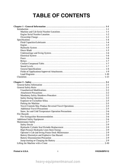 Gehl GE 283Z Compact Excavator Operator Manual 918254B PDF Download