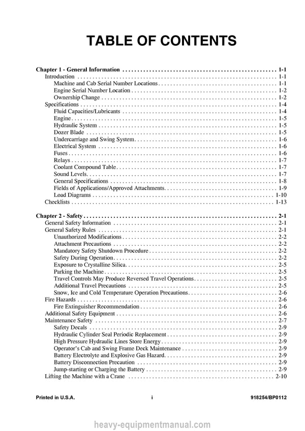 Gehl GE 283Z Compact Excavator Operator Manual 918254B PDF Download