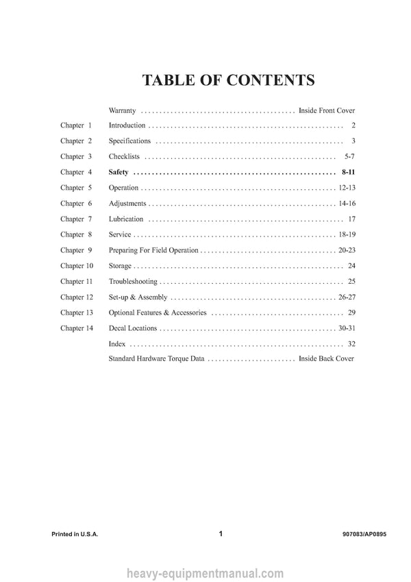 Gehl HA1210 Hay Attachment Operators Manual 907083A 1995