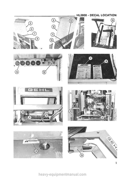Gehl HL2800 Skid Steer Loader Service Parts Manual 902407C
