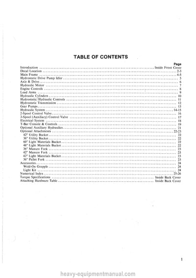 Gehl HL360 Skid Loader (902572A) Service Parts Manual Download PDF