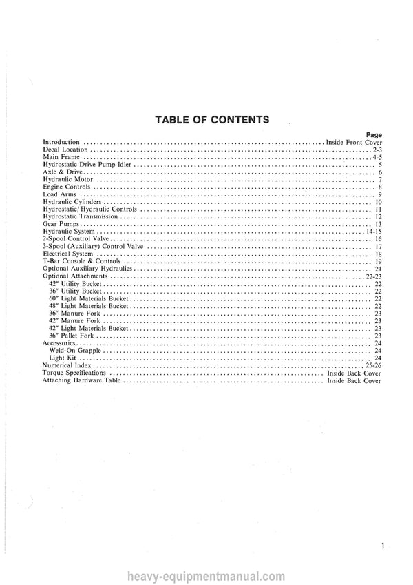 Gehl HL360 Skid Loader (902572A) Service Parts Manual Download PDF