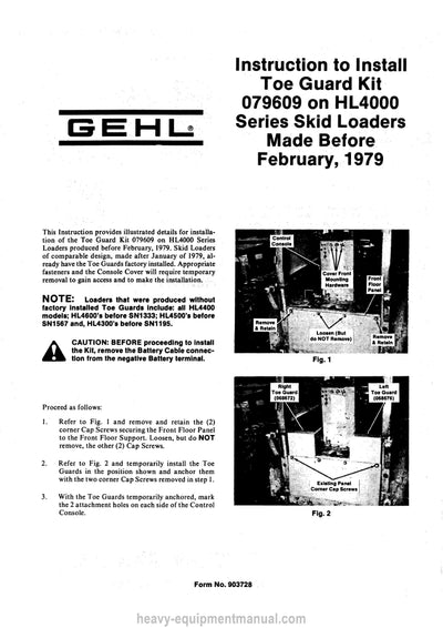 Gehl HL4300 HL4500 HL4600 HL4700 Skid-Steer Loader Operator Manual 902095A PDF
