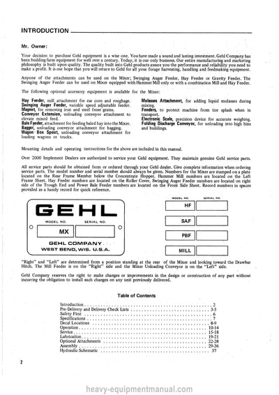 Gehl MIX-ALL 95MX 120MX (901516A) Operator Manual PDF Download