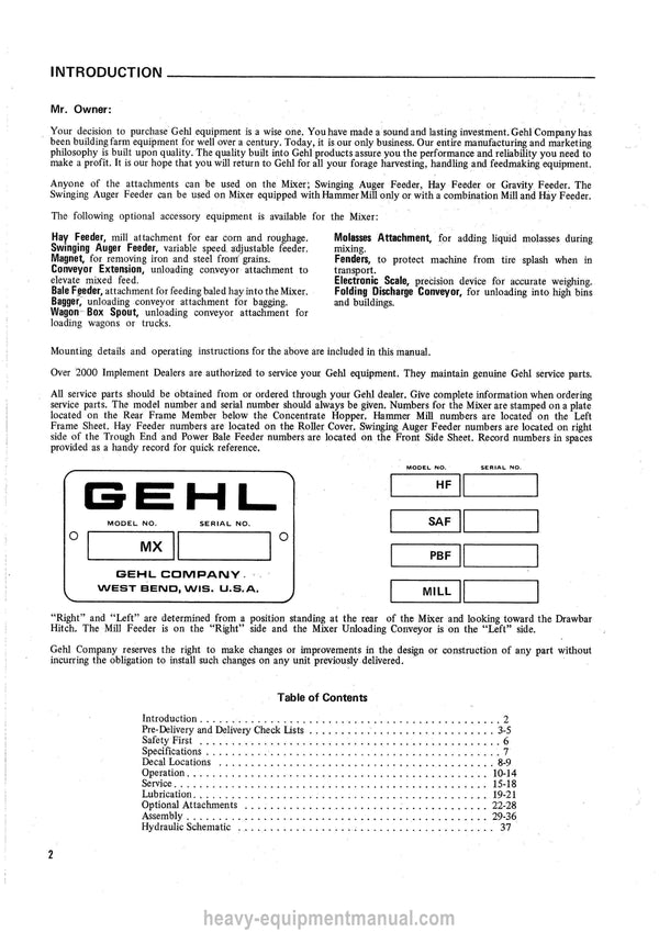 Gehl MIX-ALL 95MX 120MX (901516A) Operator Manual PDF Download