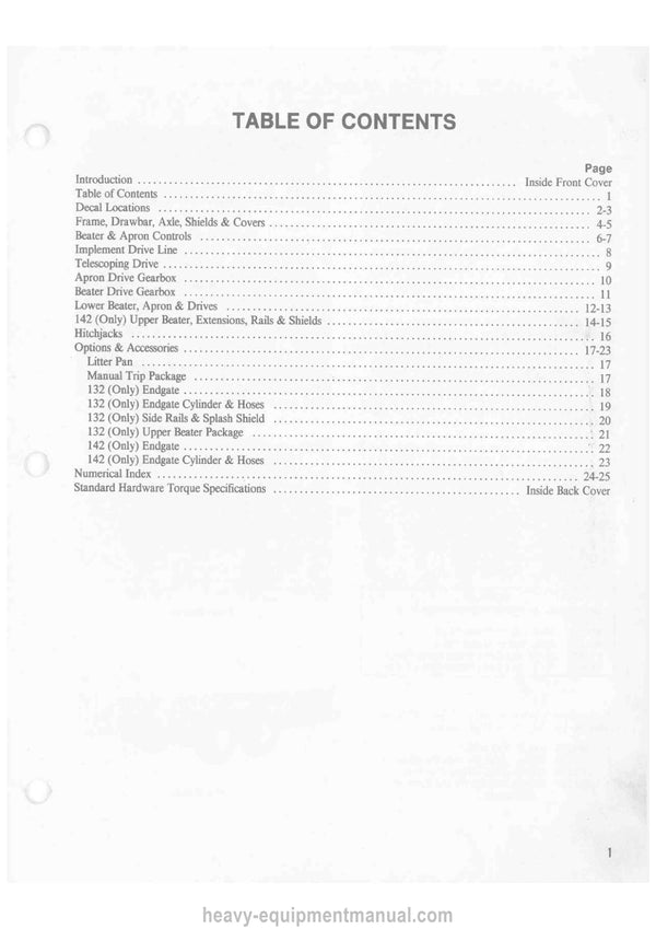 Gehl MS132 MS142 Manure Spreader Service Parts Manual 903789 1986