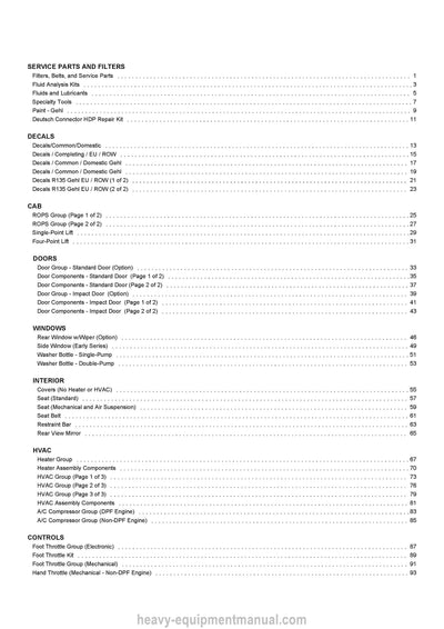 2021 Gehl R135 GEN2 Skid-Steer Loader (50950497B) Parts Manual SN 195601 & Up 