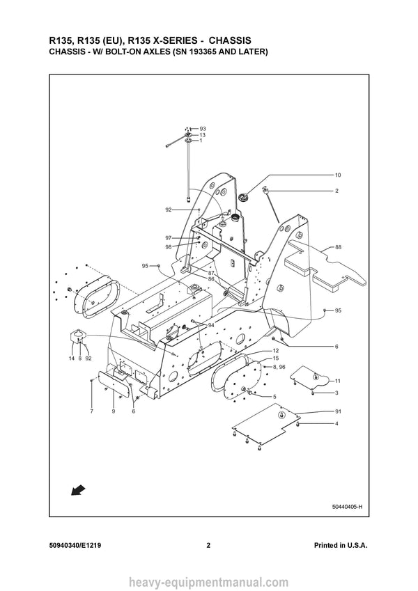 Gehl R135 Skid-Steer Loader SN 195600 and Before Parts Manual 50940340E 2019