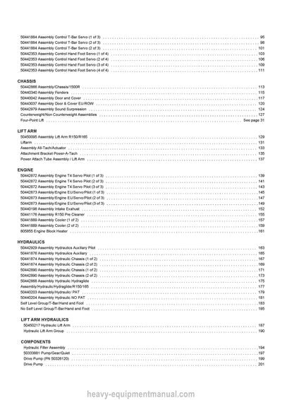 2020 Gehl R150 GEN2 Compact Skid Loader (50950515A) Parts Manual SN 199001 & Up 