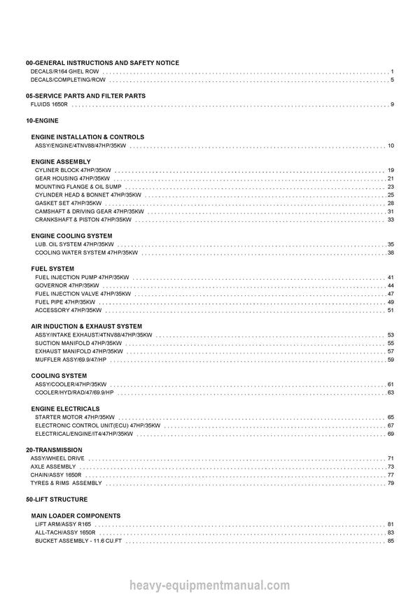 2023 Gehl R164 GB4 Compact Loader (50114329B) Parts Manual PDF Download