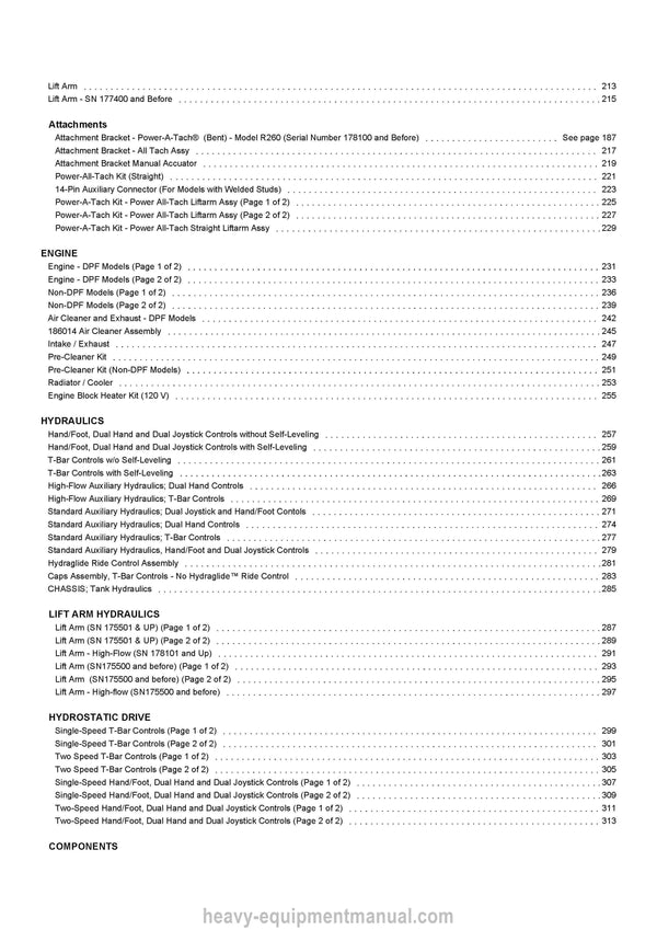 Gehl R190 R190 EU R190 X-Series Skid-Steer Loader Parts Manual 50950170G 2021