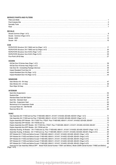 Gehl R190 R190 EU R190 X-Series Skid Steer Loader (50950170G) Parts Manual PDF