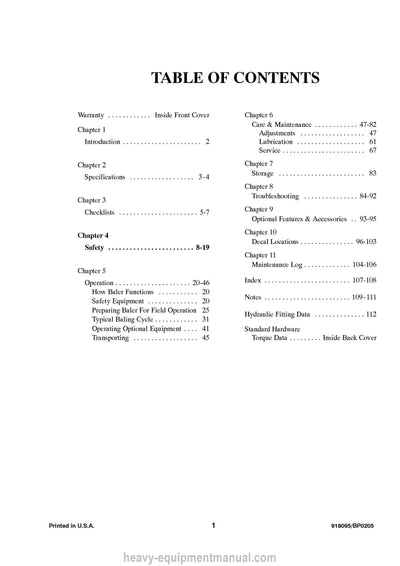 Gehl RB2480 RB258 RB2680 RB2780 RB2880 Round Baler Operators Manual 918095B 2005