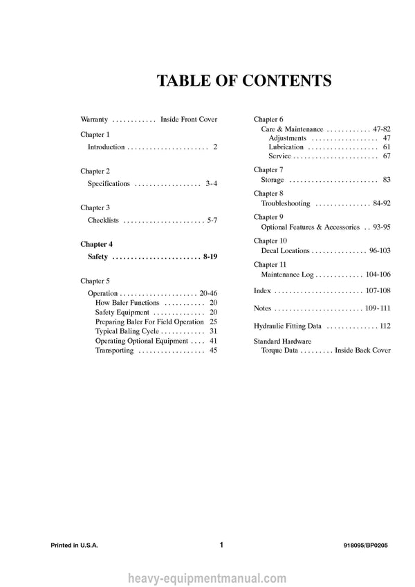 Gehl RB2480 RB258 RB2680 RB2780 RB2880 Round Baler Operators Manual 918095B 2005