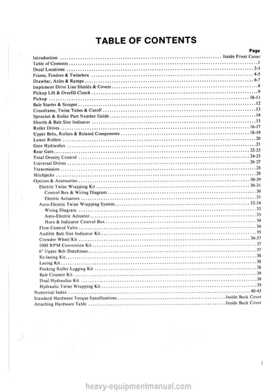 Gehl RB 1860 Round Blaer Service Parts Manual 903416A 