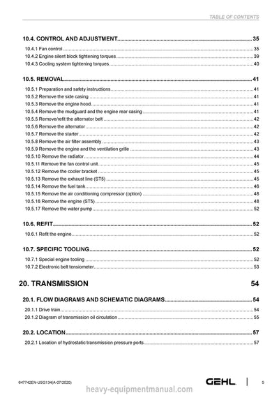 Gehl RS4-14 H 57K ST5 S2 Telescopic Handler Service Repair Manual (647742) PDF