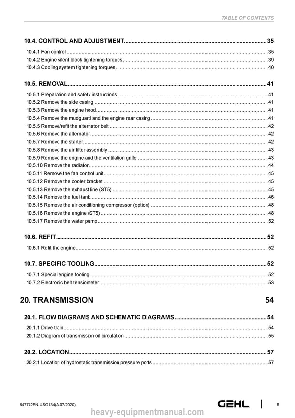 Gehl RS4-14 H TSS 57K ST5 S2 Telescopic Handler Service Repair Manual 647742
