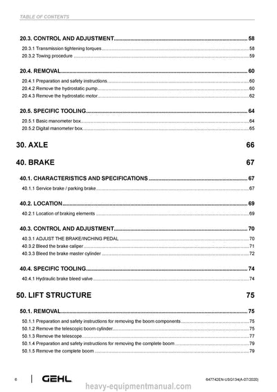 Gehl RS4-14 H 57K ST5 S2 Telescopic Handler Service Repair Manual (647742) PDF