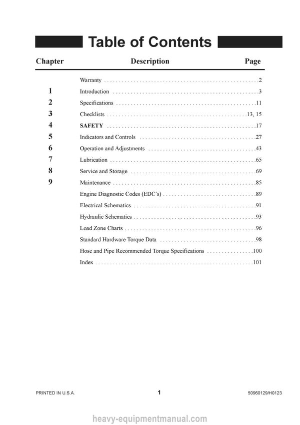 Gehl RS5-19 GEN3 Telescopic Handler (50960129H) Operator Manual PDF Download