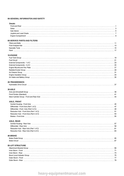 Gehl RS5-19 GEN3 Telescopic Handler (50960130B) Parts Manual PDF Download