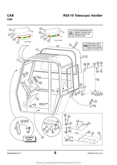 Gehl RS5-19 Telescopic Handler (50960056E) Parts Manual Download PDF