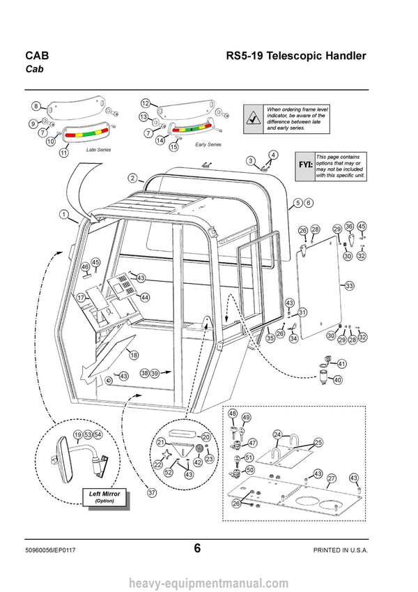 Gehl RS5-19 Telescopic Handler (50960056E) Parts Manual Download PDF