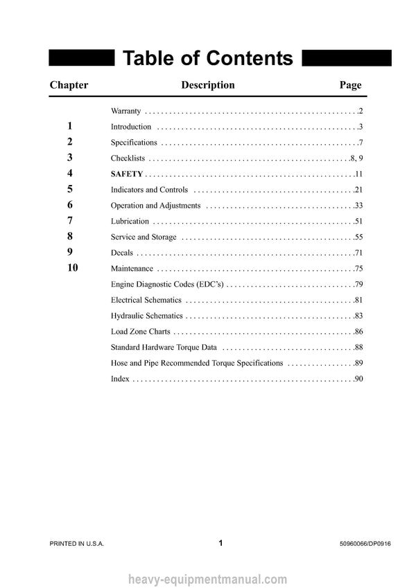 Gehl RS5-19 Telescopic Handler Operator Manual 50960066D PDF Download