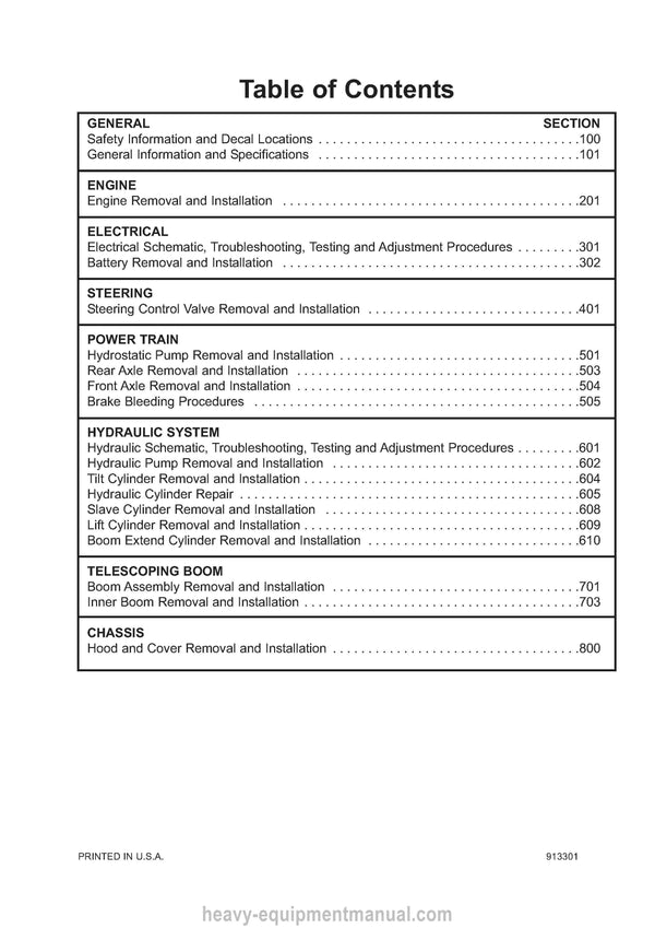 Gehl RS5-19 Telescopic Handler (913301) Service Repair Manual PDF Download