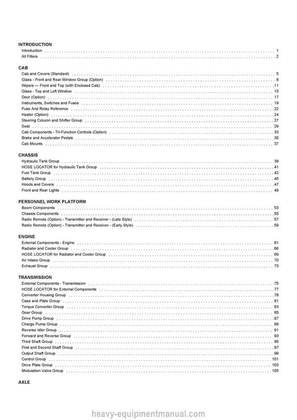 2013 Gehl RS6-34 Telescopic Handler (913317) Parts Manual PDF SN 21541 - 22450