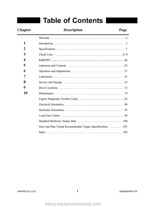 Gehl RS6-34 Telescopic Handler Operator Manual 50960083B PDF Download