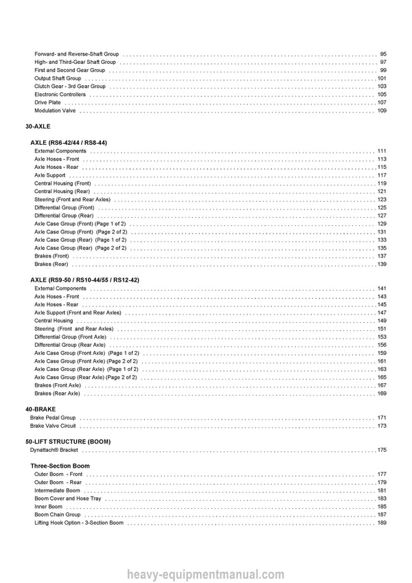Gehl RS6-42 GEN4 to RS12-42 GEN4 Telescopic Handler Parts Manual 50960205B 2022