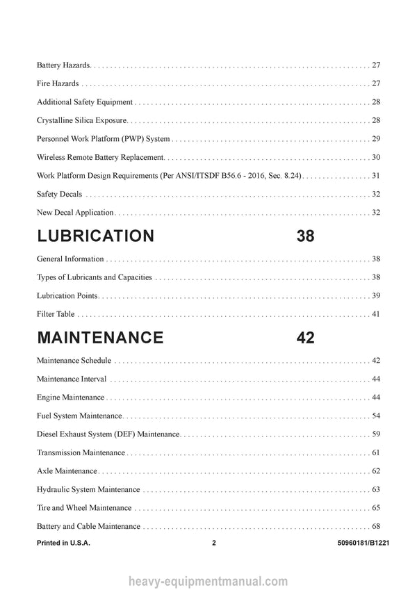 Gehl RS6-42 MARK 74, GEN3 M74, GEN4 Telescopic Handler (50960181) Service Manual SN 215601 & Up 