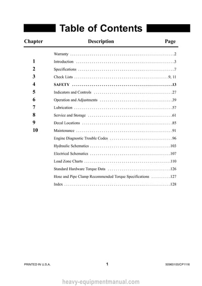 Gehl RS6-42 RS8-4244 RS9-50 RS10-4455 RS12-42 GEN2 Series Telescopic Handler Operator Manual 50960100C