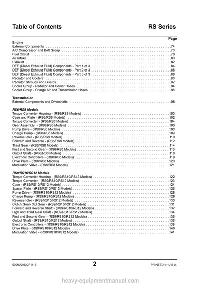Gehl RS6-42 RS8-42 44 RS9-50 RS10-44 45 RS12-42 GEN 2 Telescopic Handler (50960096C) Parts Manual 