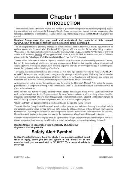 Gehl RS 6-42 RS8-42 44 RS9-50 RS10-44 55 RS12-42 GEN4 and Mark 74 Telescopic Handler Operator Manual 50960200A