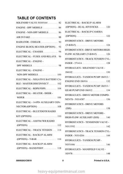 Gehl RT165 Compact Track Loader (50950263C) Parts Manual Download PDF