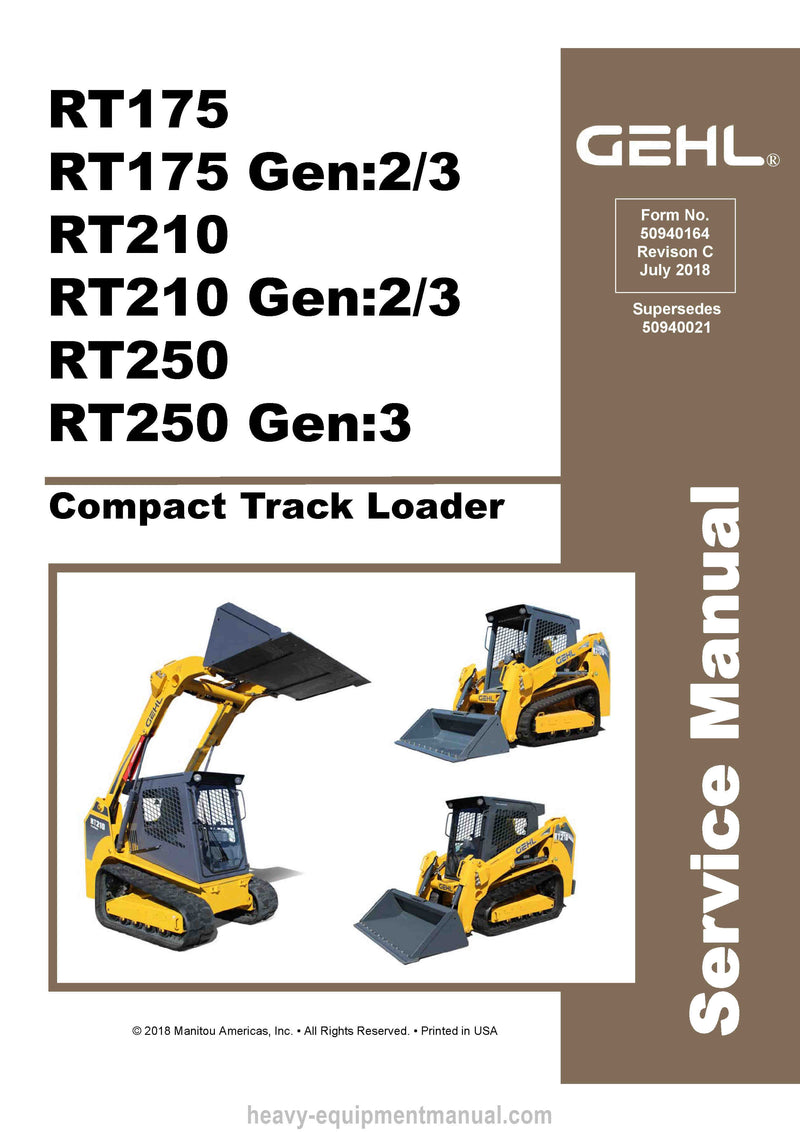 Manitou Mustang 1350RT 1650RT Compact Track Loader Service Manual 50950470-A PDF Download