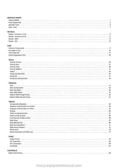 Gehl RT185 Compact Track Loader (50960149C) Parts Manual Download PDF